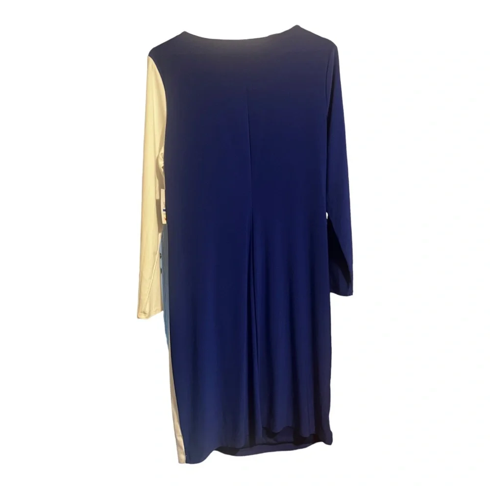 Kasper Long Sleeve Coloblocked Sheath Dress - Picture 2 of 6